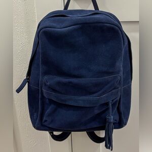Navy Suede Backpack